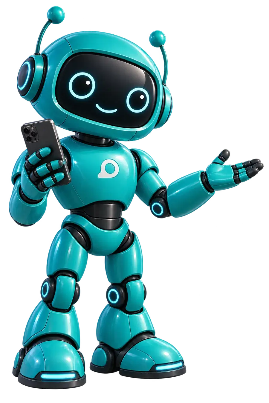 Mascote da WMbot apresentando a plataforma